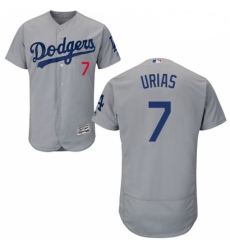 Mens Majestic Los Angeles Dodgers 7 Julio Urias Gray Alternate Flex Base Authentic Collection MLB Jersey