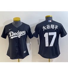 Women Los Angeles Dodgers 17 Shohei Ohtani Grey Stitched Jersey  3