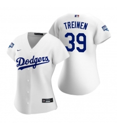 Women Los Angeles Dodgers 39 Blake Treinen White 2020 World Series Champions Replica Jersey