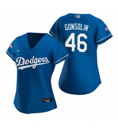 Women Los Angeles Dodgers 46 Tony Gonsolin Royal 2020 World Series Champions Replica Jersey