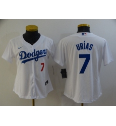 Women's Los Angeles Dodgers #7 Julio Urias White Stitched MLB Cool Base Nike Jersey