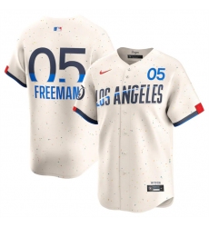 Youth Los Angeles Dodgers 5 Freddie Freeman Cream 2024 City Connect Limited Stitched Baseball Jersey