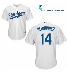 Youth Majestic Los Angeles Dodgers 14 Enrique Hernandez Authentic White Home Cool Base MLB Jersey