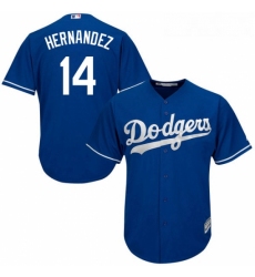 Youth Majestic Los Angeles Dodgers 14 Enrique Hernandez Replica Royal Blue Alternate Cool Base MLB Jersey