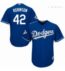 Youth Majestic Los Angeles Dodgers 42 Jackie Robinson Authentic Royal Blue Alternate 2017 World Series Bound Cool Base MLB Jersey