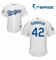 Youth Majestic Los Angeles Dodgers 42 Jackie Robinson Authentic White Home 2017 World Series Bound Cool Base MLB Jersey
