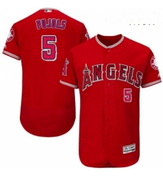 Mens Majestic Los Angeles Angels of Anaheim 5 Albert Pujols Authentic Red Alternate Cool Base MLB Jersey