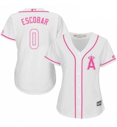 Womens Majestic Los Angeles Angels of Anaheim 0 Yunel Escobar Replica White Fashion Cool Base MLB Jersey 