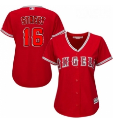 Womens Majestic Los Angeles Angels of Anaheim 16 Huston Street Replica Red Alternate MLB Jersey