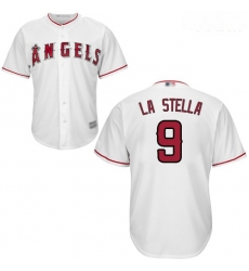 Angels #9 Tommy La Stella White Cool Base Stitched Youth Baseball Jersey