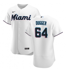 Men Miami Marlins 64 Robert Dugger Men Nike White Home 2020 Flex Base Player MLB Jersey