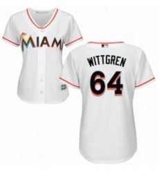 Womens Majestic Miami Marlins 64 Nick Wittgren Replica White Home Cool Base MLB Jersey 