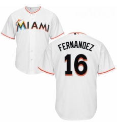 Youth Majestic Miami Marlins 16 Jose Fernandez Authentic White Home Cool Base MLB Jersey