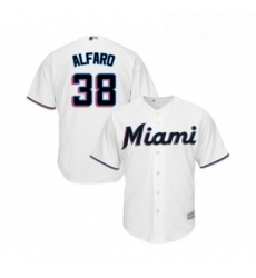 Youth Miami Marlins 38 Jorge Alfaro Replica White Home Cool Base Baseball Jersey 