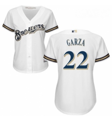 Womens Majestic Milwaukee Brewers 22 Matt Garza Replica White Home Cool Base MLB Jersey