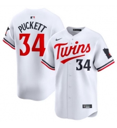 Men Minnesota Twins 34 Kirby Puckett White 2024 Home Limited Cool Base Stitched Baseball Jersey