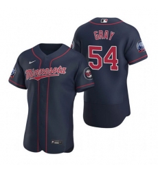 Men Minnesota Twins 54 Sonny Gray Navy Flex Base Stitched jersey