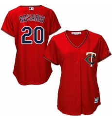 Womens Majestic Minnesota Twins 20 Eddie Rosario Authentic Scarlet Alternate Cool Base MLB Jersey 