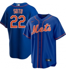 Men New York Mets 22 Juan Soto Royal 2024 Cool Base Limited Stitched Baseball Jersey