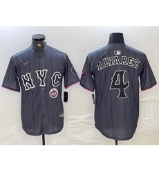 Men New York Mets 4 Francisco Alvarez Graphite 2024 City Connect Limited Stitched Baseball Jersey