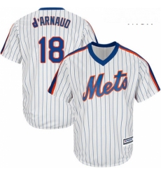 Mens Majestic New York Mets 18 Travis dArnaud Replica White Alternate Cool Base MLB Jersey