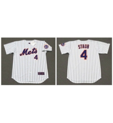 Mets 4 Rusty Staub White Throwback Cool Base Jersey