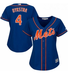 Womens Majestic New York Mets 4 Lenny Dykstra Authentic Royal Blue Alternate Home Cool Base MLB Jersey