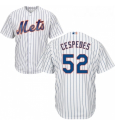 Youth Majestic New York Mets 52 Yoenis Cespedes Authentic White Home Cool Base MLB Jersey