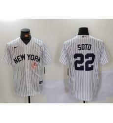 Men New York Yankees 22 Juan Soto White Cool Base Stitched Baseball Jersey 5