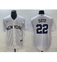 Men New York Yankees 22 Juan Soto White Cool Base Stitched Baseball Jersey