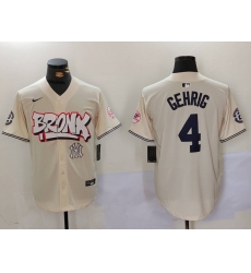 Men New York Yankees 4  Lou Gehrig The Bronx Graffiti V2 Vapor Limited Stitched Baseball Jersey 1