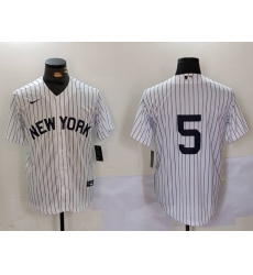 Men New York Yankees 5 Joe DiMaggio White Cool Base Stitched Baseball Jersey 3