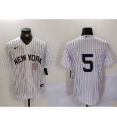 Men New York Yankees 5 Joe DiMaggio White Cool Base Stitched Baseball Jersey 5