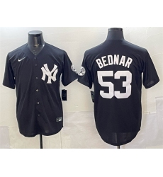 Men New York Yankees 53 David Bednar Black Stitched Baseball Jersey