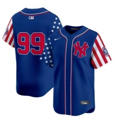 Men New York Yankees #99 Aaron Judge Blue Flag fashion Blue Jersey