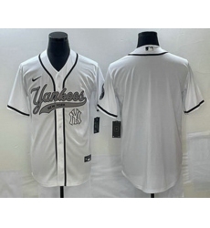 Men's New York Yankees Blank White Cool Base Stitched Baseball Jersey