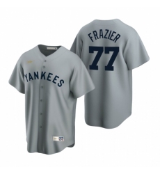 Mens Nike New York Yankees 77 Clint Frazier Gray Cooperstown Collection Road Stitched Baseball Jersey