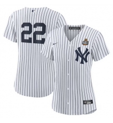 Women New York Yankees 22 Juan Soto White 2024 World Series Cool Base Stitched Baseball Jersey