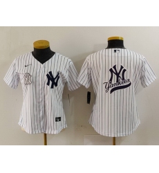 Women New York Yankees White Team Big Logo Cool Base Stitched Jersey 13