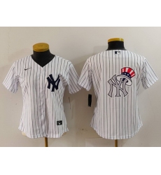 Women New York Yankees White Team Big Logo Cool Base Stitched Jersey 15