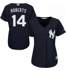 Womens Majestic New York Yankees 14 Brian Roberts Authentic Navy Blue Alternate MLB Jersey