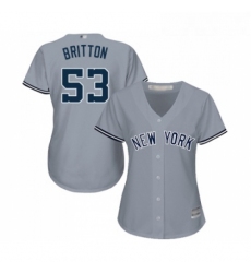 Womens New York Yankees 53 Zach Britton Authentic Grey Road Baseball Jersey 