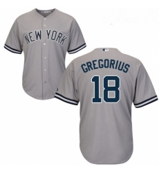 Youth Majestic New York Yankees 18 Didi Gregorius Authentic Grey Road MLB Jersey