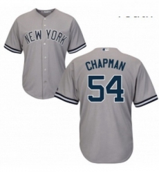 Youth Majestic New York Yankees 54 Aroldis Chapman Authentic Grey Road MLB Jersey