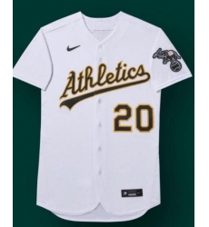 Men OAKLAND ATHLETICS #20 WHITE HOME TEAM JERSEY