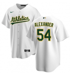 Men Oakland Athletics 54 Scott Alexander White Cool Base Stitched Jersey