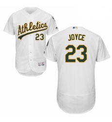 Mens Majestic Oakland Athletics 23 Matt Joyce White Flexbase Authentic Collection MLB Jersey