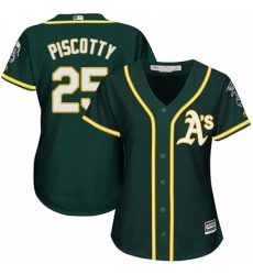 Womens Majestic Oakland Athletics 25 Stephen Piscotty Authentic Green Alternate 1 Cool Base MLB Jersey 