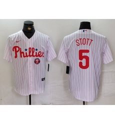 Men Philadelphia Phillies 5 Bryson Stott White Cool Base Stitched Baseball Jersey