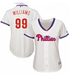 Womens Majestic Philadelphia Phillies 99 Mitch Williams Authentic Cream Alternate Cool Base MLB Jersey